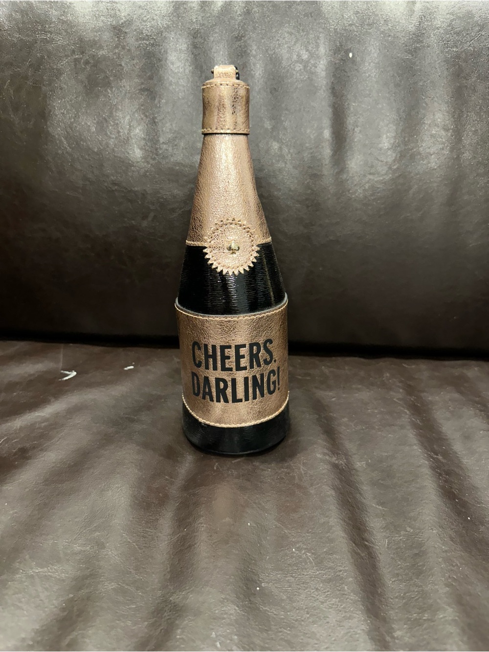 Kate Spade New York "Cheers Darling" Champagne Bottle Wristlet Clutch Rose Gold